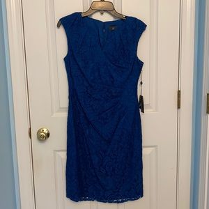 New 8P royal blue lace sheath dress